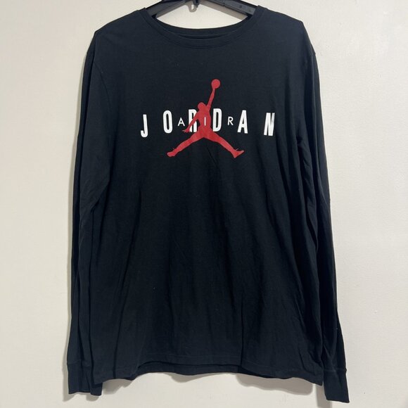 Nike Air Jordan Men’s Medium Black Long Sleeve Graphic Shirt 569921-00A NWOT - Picture 2 of 7